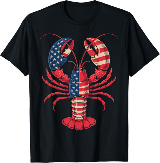 American Flag Lobster Patriotic Crawfish Season 4th of July T-Shirt