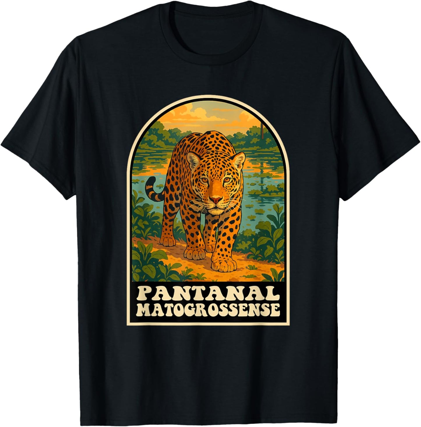 Pantanal Matogrossense Jaguar Brazil Wildlife Art T-Shirt
