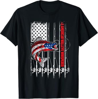 Patriotic anglers American walleye whisperer fisherman T-Shirt