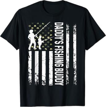 Young Fisherman Daddy's Fishing Buddy Dad-Son Team T-Shirt