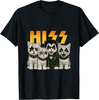 Cute Hiss Cats Rock Kittens Kitty Rocking Music Cat Lovers T-Shirt for Men Women Kids