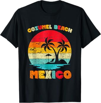 Family Vintage Retro Mexico Cozumel Beach Presents T-Shirt