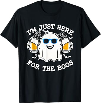 I'm Just Here for The Boos Cute Ghost Funny Halloween T-Shirt