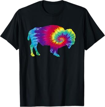 Vintage Tie Dye Bison American Buffalo Retro T-Shirt