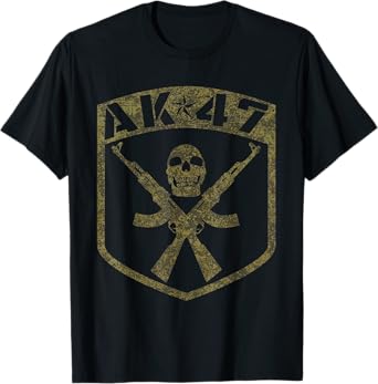 Kalashnikov AK-47 Assault Rifle Camouflage Skull T-Shirt