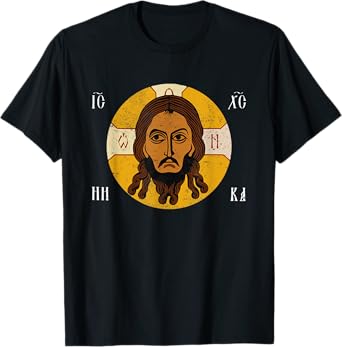 Vintage Face Of Jesus Christ Orthodox Kazan Flag Distressed T-Shirt