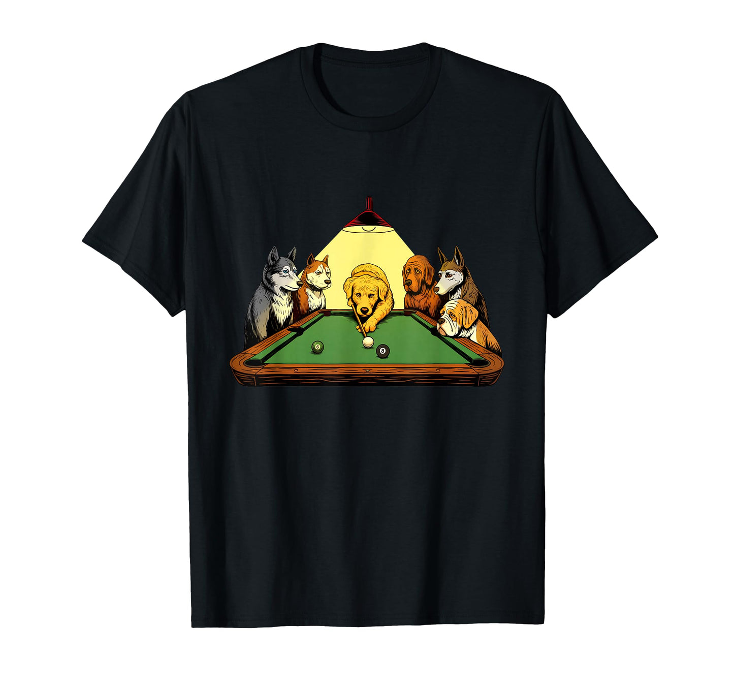Billiard Dogs - 8 Ball Billiard Game Pool Player T-Shirt