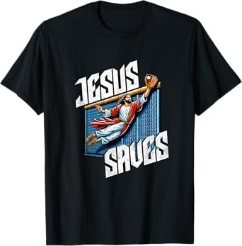 Vintage Jesus Saves Baseball Player Homerun T-Shirt