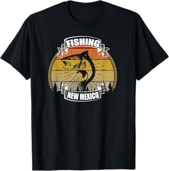 State of New Mexico Fisherman Sunset Fish New Mexico Fishing T-Shirt