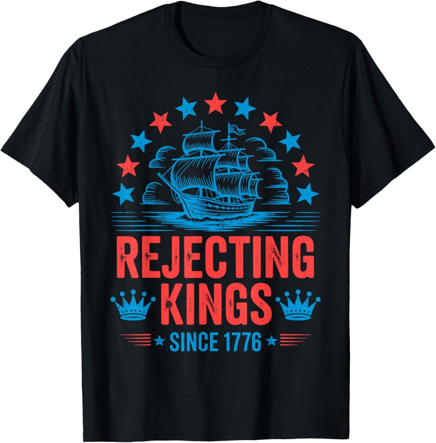 No Kings In America Shirt Rejecting Kings Patriotic Usa Men T-shirt