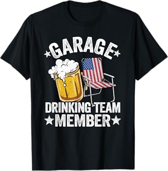 4th Of July Beer American Flag Garage Drinking Team Member T-Shirt