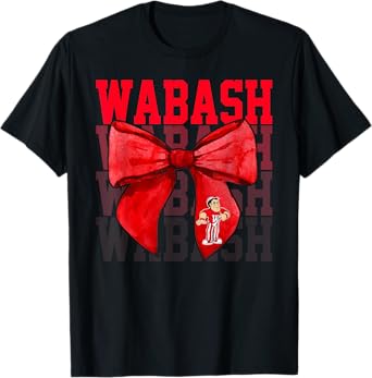 Wabash College Bow Vintage Athletics Girls Women T-Shirt