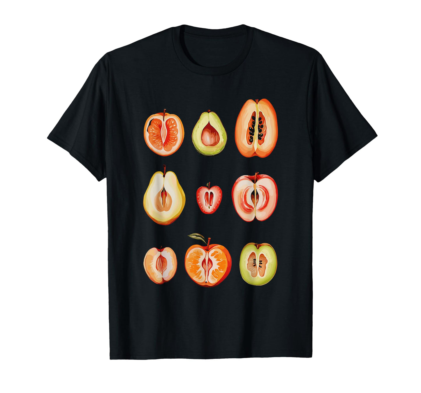 Funny Fruit Art Collection Retro Minimalist Fruit Lover T-Shirt