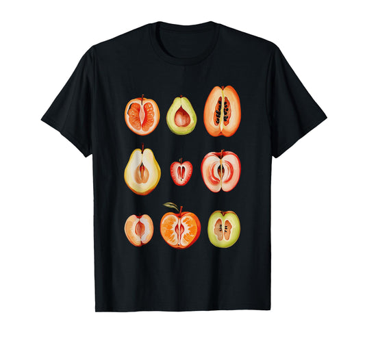 Funny Fruit Art Collection Retro Minimalist Fruit Lover T-Shirt