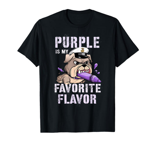 Sarcastic PURPLE IS MY FAVORITE FLAVOR Up Military Kids T-Shirt
