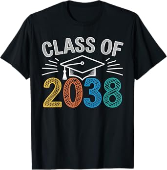 Class of 2038 Grow With Me Kindergarten First Day of School T-Shirt