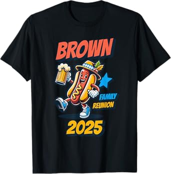 Brown Family Reunion 2025 Personalized Matching Summer T-Shirt