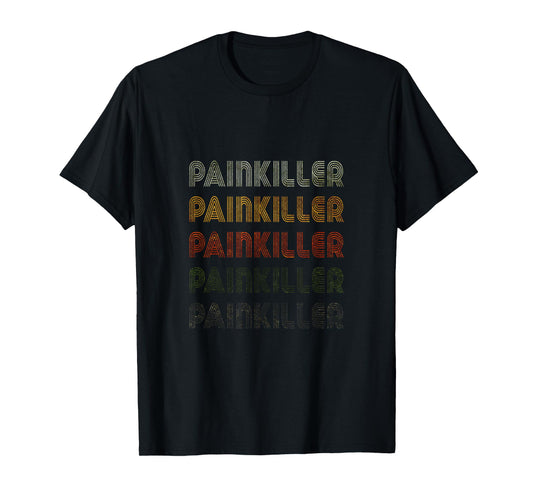 Love Heart Painkiller Tee Grunge Vintage Style Black T-Shirt