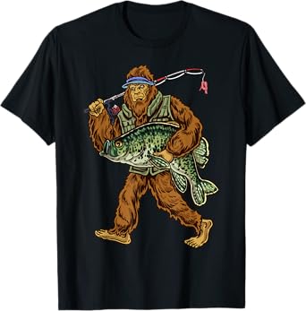 Crappie Fishing Bigfoot Panfishing Fishermen T-Shirt
