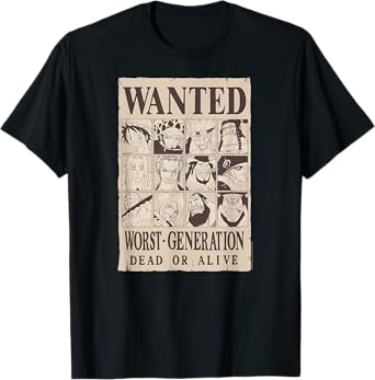 One Piece Anime Worst Generation Wanted Poster Collage T-Shirt