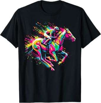Horse Racing Colorful Horse and Derby T-Shirt