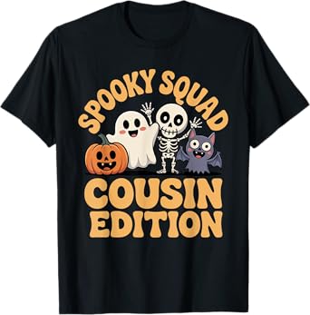 Spooky Squad Cousin Crew Cute Halloween Matching Outfit Kids T-Shirt