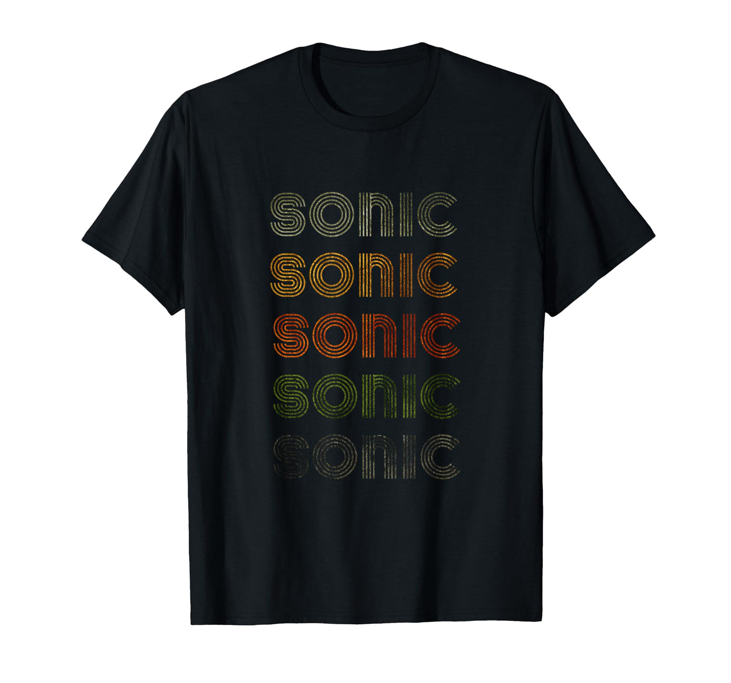Love Heart Sonic Tee Grunge Vintage Style Black Sonic T-Shirt