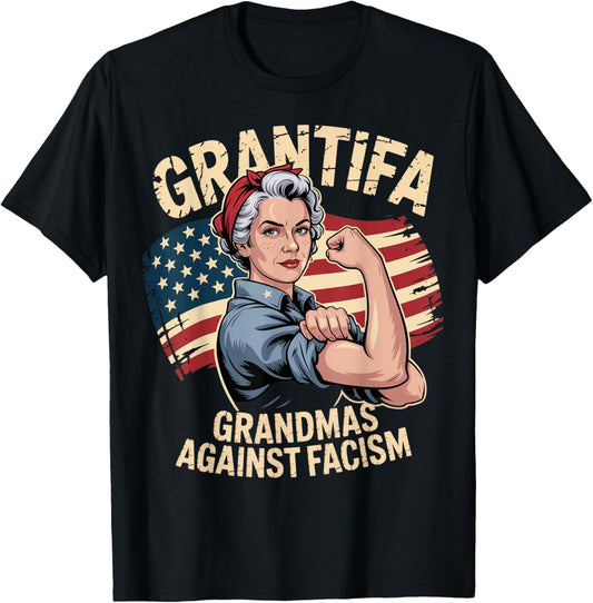 Grantifa Grandmas Against Facism Flag Resist No Kings 50501 T-Shirt