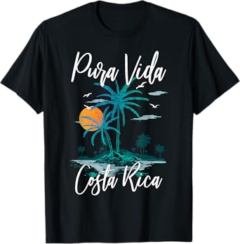 Vintage Family Vacation Costa Rica Pura Vida Beach T-Shirt
