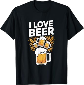 I Love Beer Frothy Mugs Wheat Celebration T-Shirt