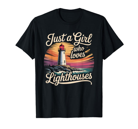 Fife Life A Girl Who Loves Lighthouses T-Shirt