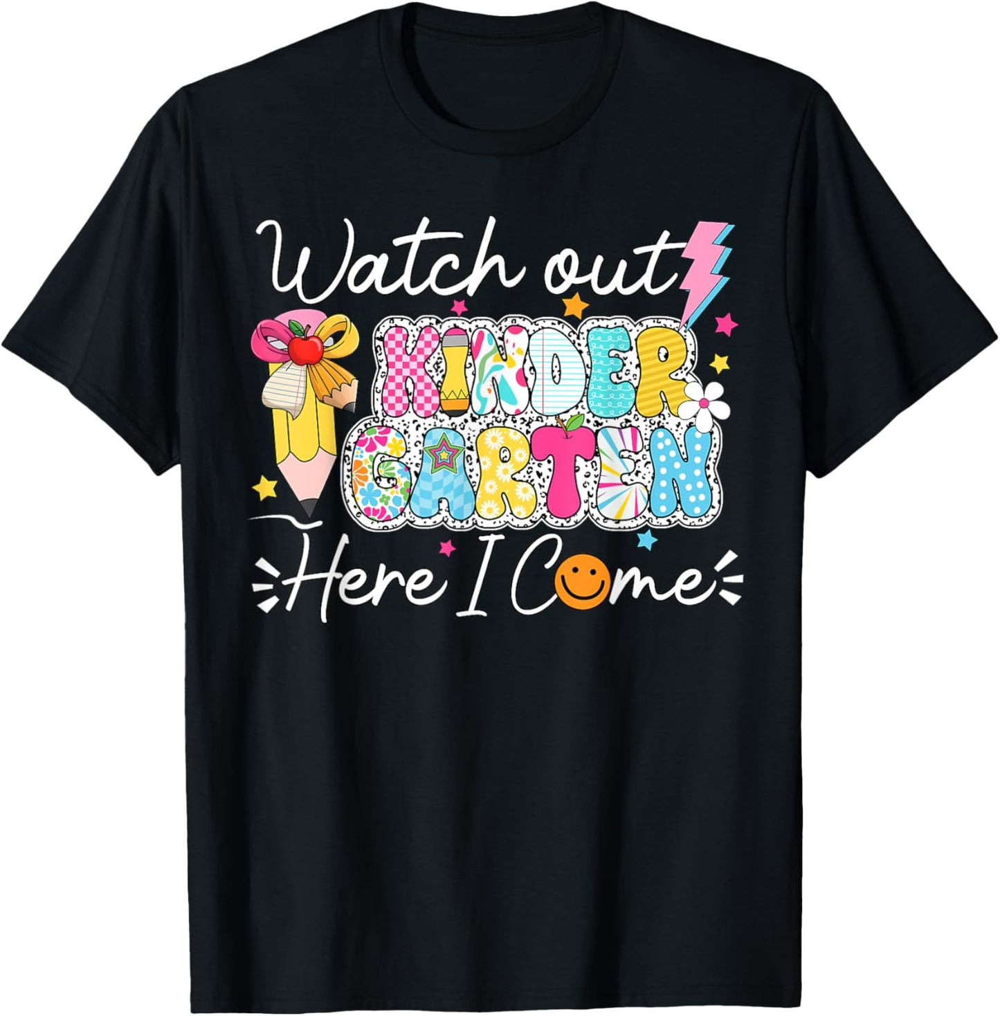 Watch Out Kindergarten Here I Come Back To School Kids Boys T-shirt by TeeBrew