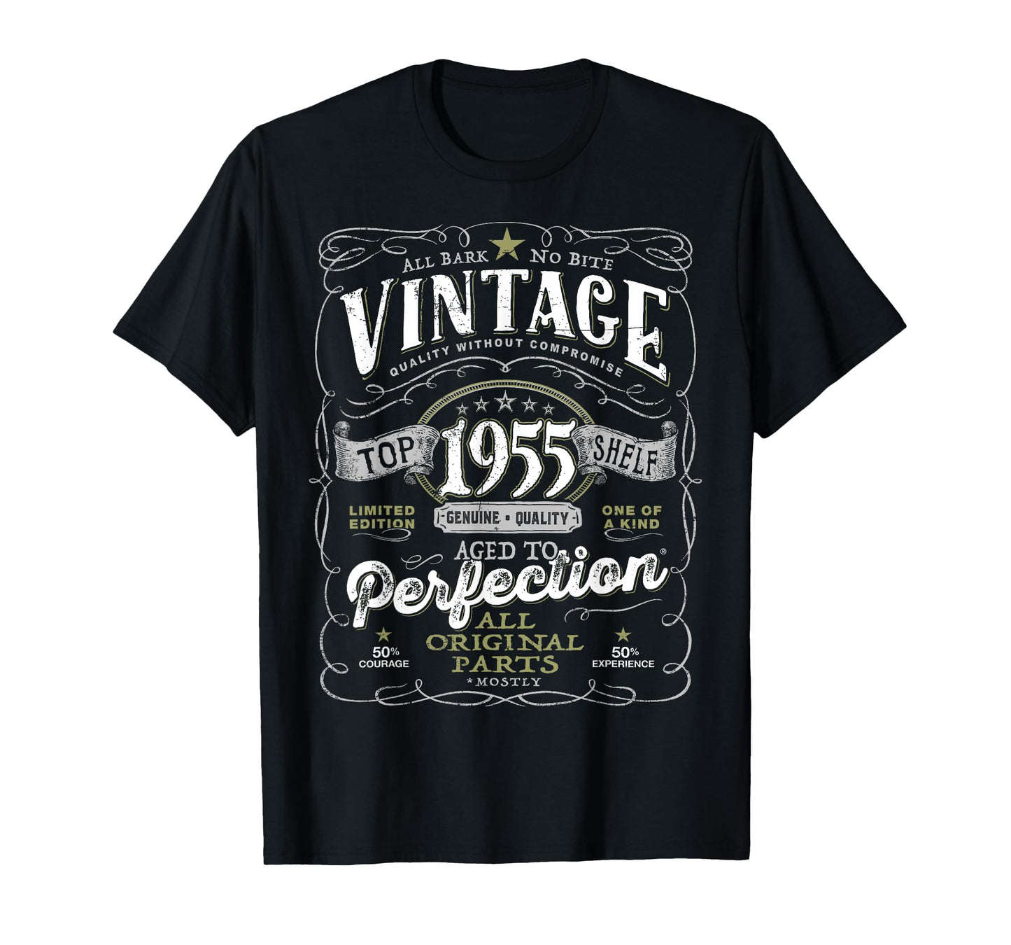 70th Birthday Tee for Men Vintage 1955 Original Parts Mostly T-Shirt