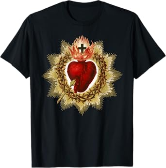 Sacred Heart of Jesus Art Christ Vintage Catholic Blessing T-Shirt