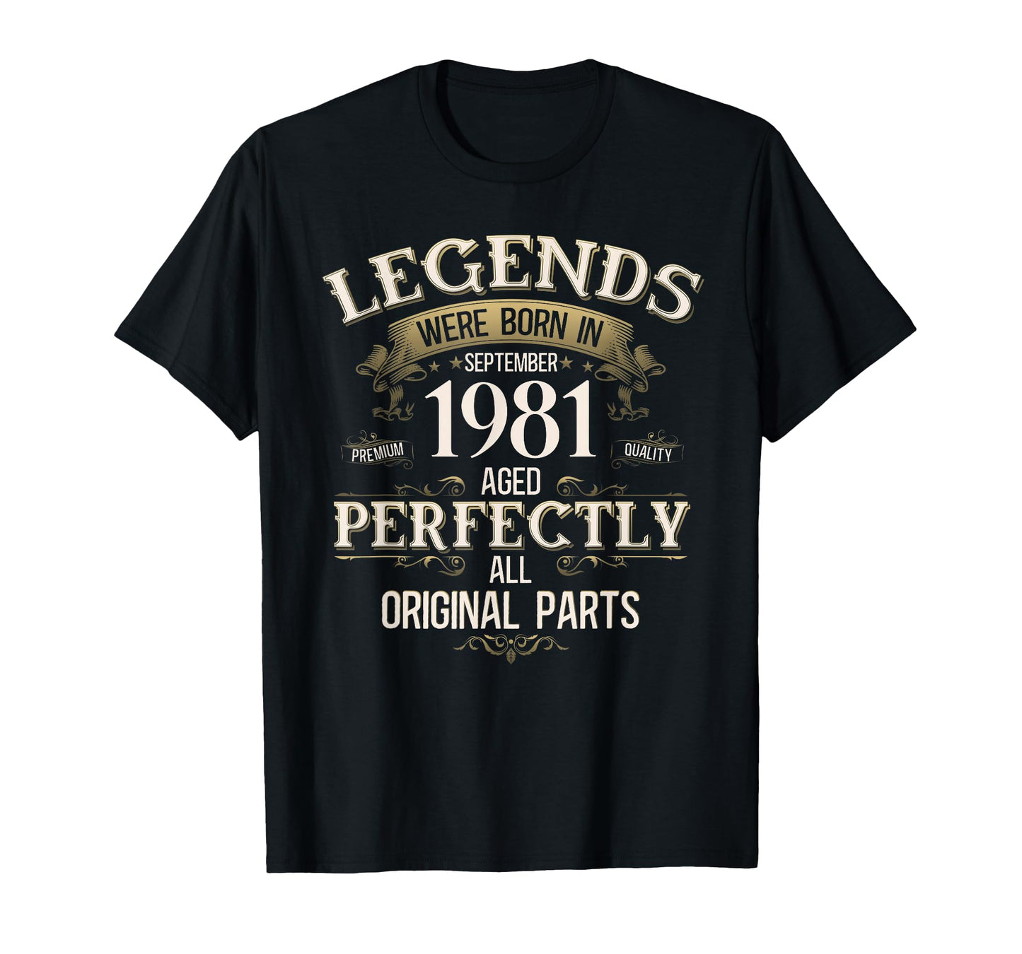 44th Birthday Gift Men Women Legend Since September 1981 T-Shirt