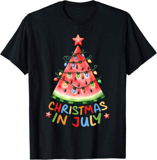 Christmas In July Watermelon Tree Summer Mens Womens Kids T-Shirt