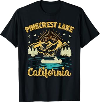 Summer Vacation Retro Mountain California Pinecrest Lake T-Shirt