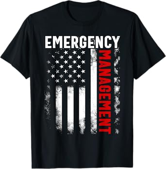 Funny Job Title Worker American Flag Emergency Management T-Shirt