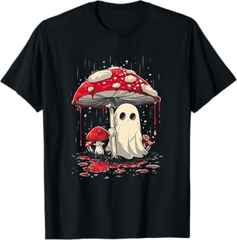 Cottagecore Halloween Shirt Ghost Mushroom Spooky T-Shirt