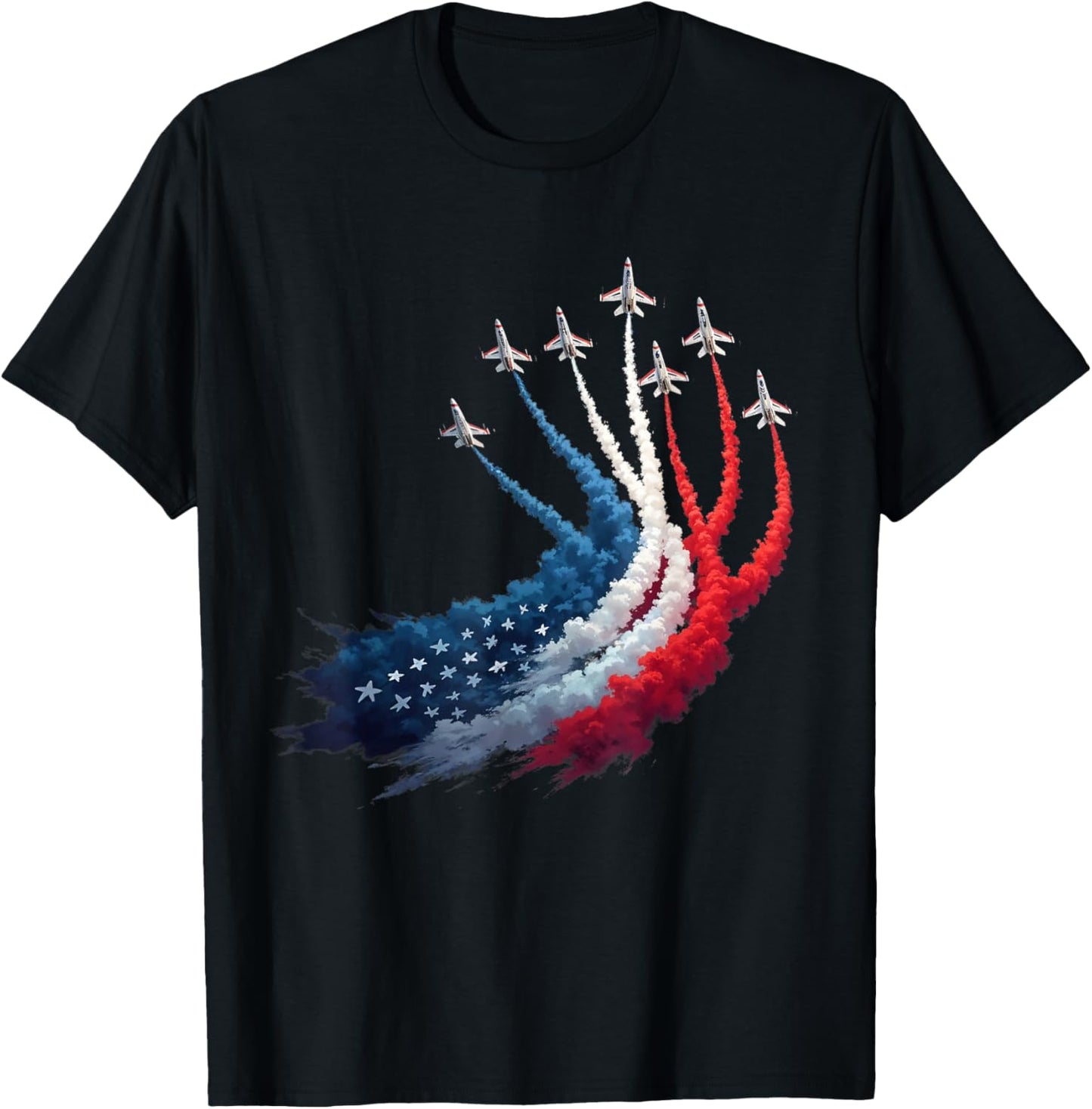 Fighter Jet American Flag 4th Of July Tee T-shirt