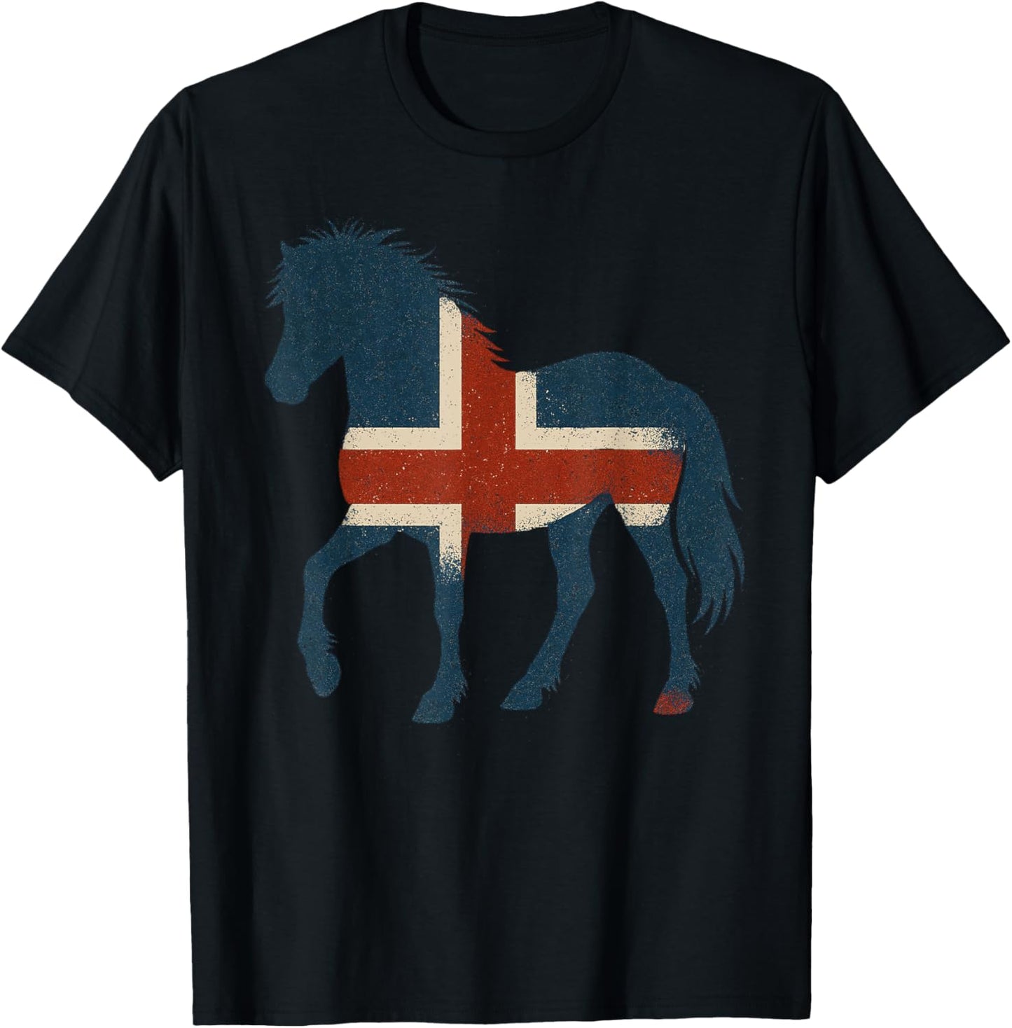 Icelandic Horse Silhouette Iceland Flag Icelandic Pony T-Shirt