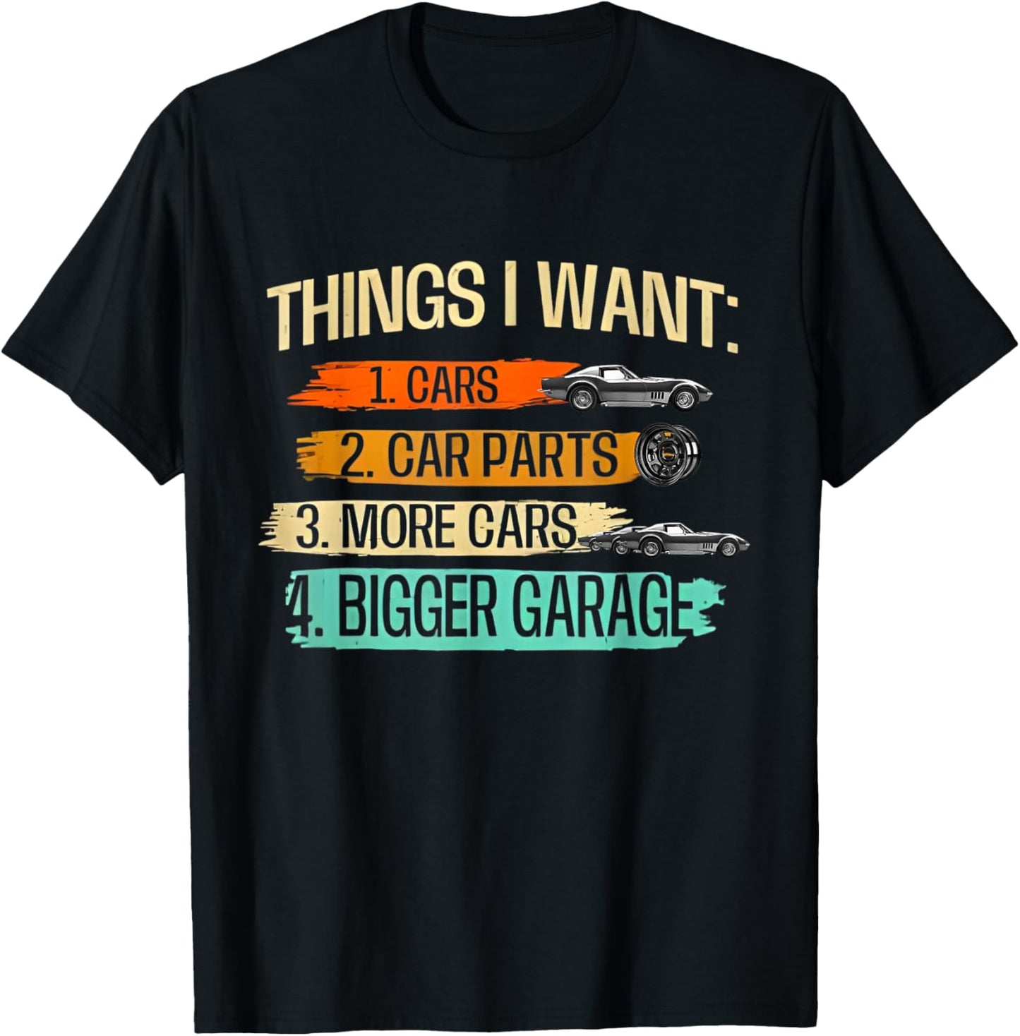 Things I Want Car Parts Retro Vintage Style For Men T-shirt by TeeBrew