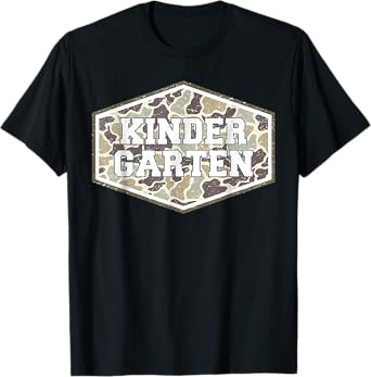 Retro Back to School Boys Old Camo Kindergarten T-Shirt