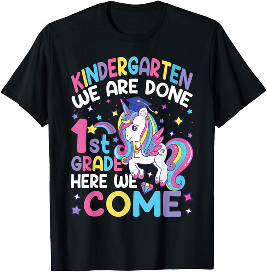Kindergarten Graduation Cute Unicorn Girls Class Of 2025 T-Shirt