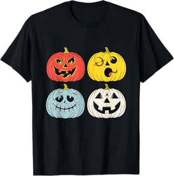 Vintage Halloween Pumpkin Face Decor Art T-Shirt