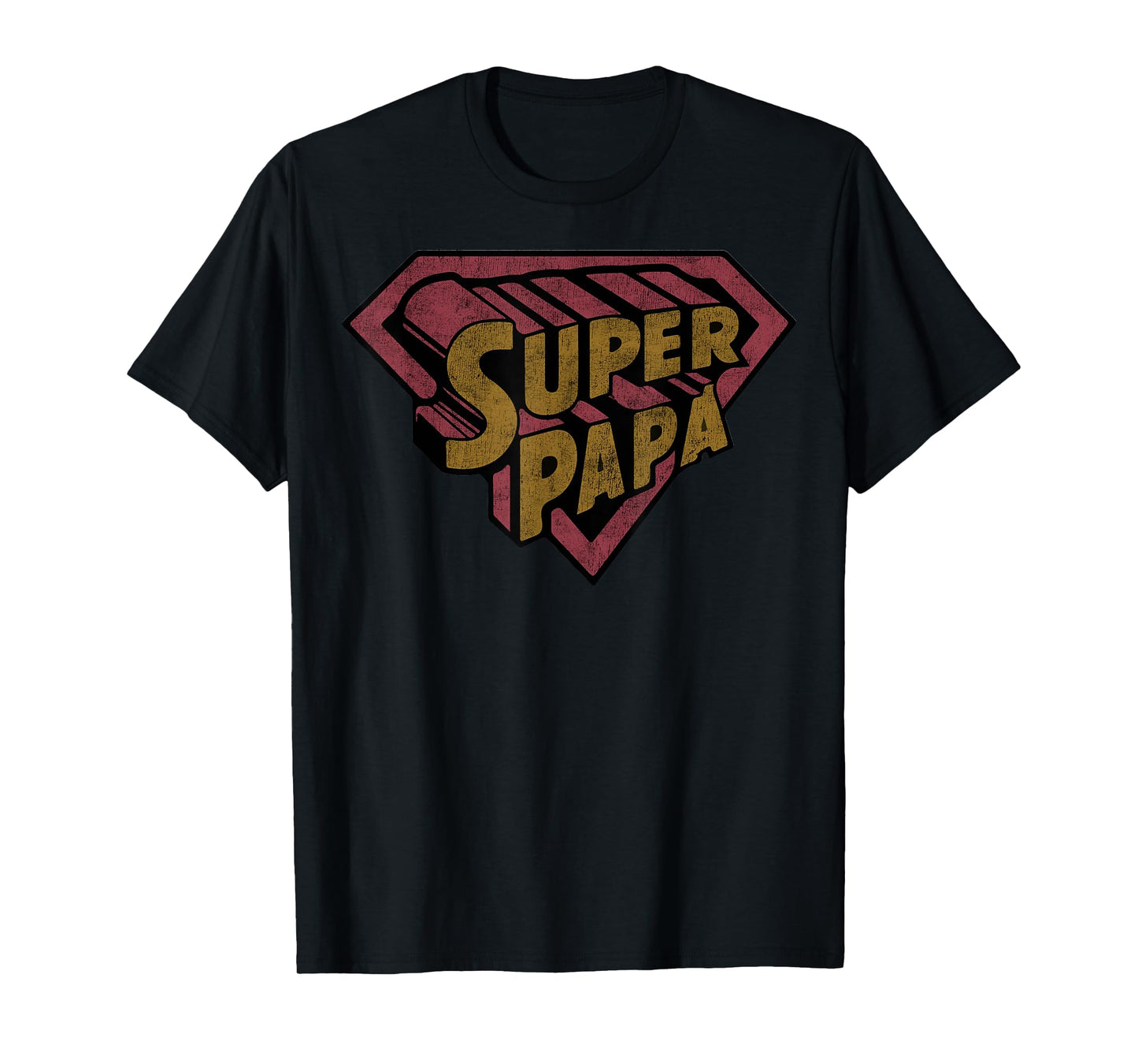 Super Papa Hero Shield Emblem Design T-Shirt