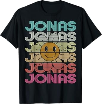 Retro Jonas Frist Name I Love Jonas 80's Vintage T-Shirt