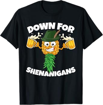 Down For Shenanigans Upside Down Pineapple Swinger Beer Men T-Shirt