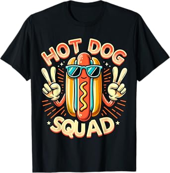 Hot Dog Squad Hot Dog Stand Team Hotdog Crew T-Shirt for Men Women Girls Kids