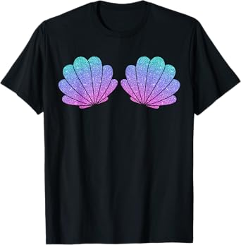 Sea Shell Bra Mermaid Birthday Beach Party Halloween Costume T-Shirt
